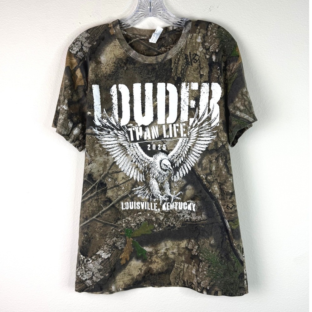 Code Five T-Shirt Mens Medium Louder Than Life 2024 Camo Festival Band Lineup